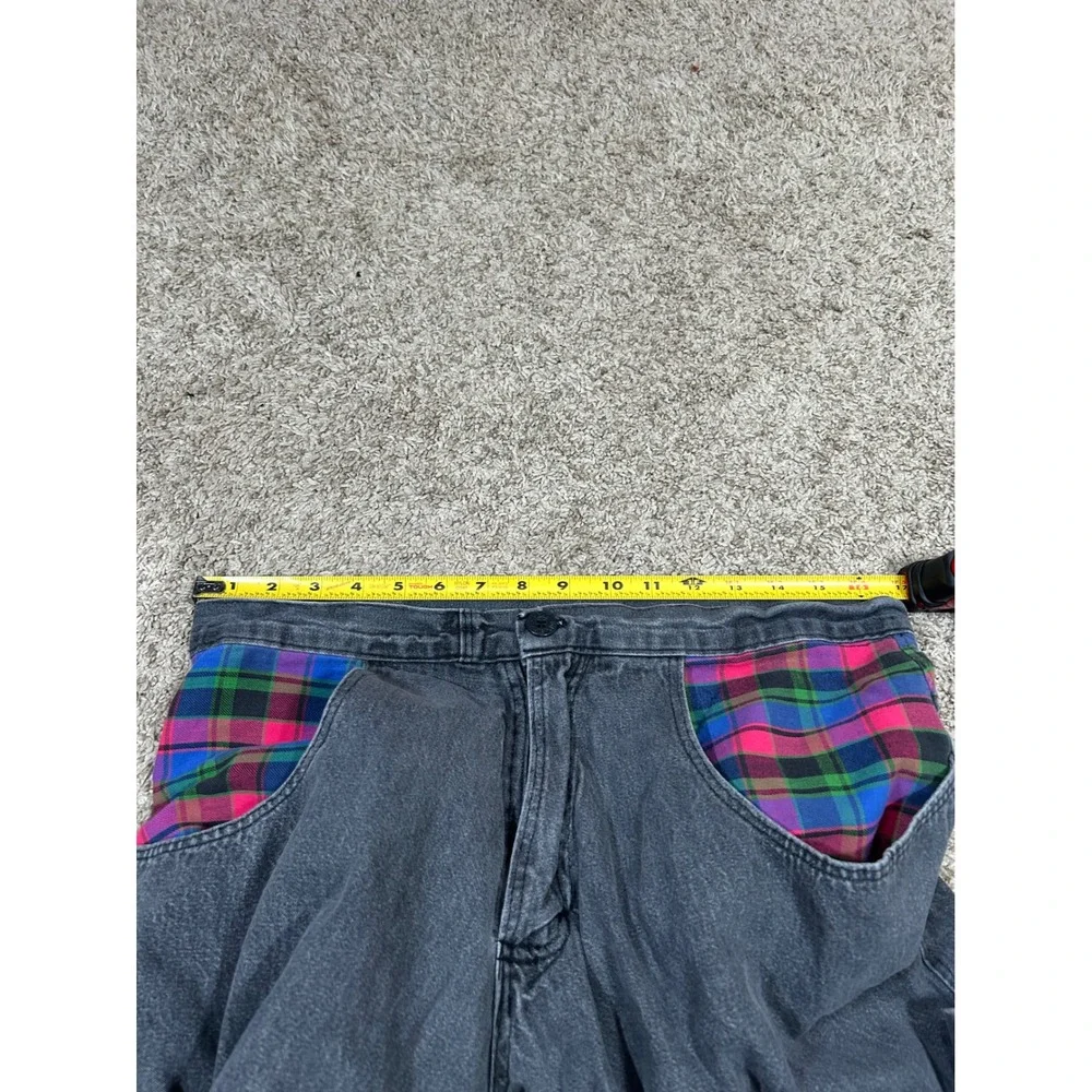 Vintage Rare 90's JNCO's‎ Wide Leg Jeans Black Denim Bold Plaid Y2K Streetwear